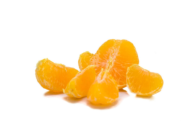 ripe isolated tangerines on white background  - 写真・画像