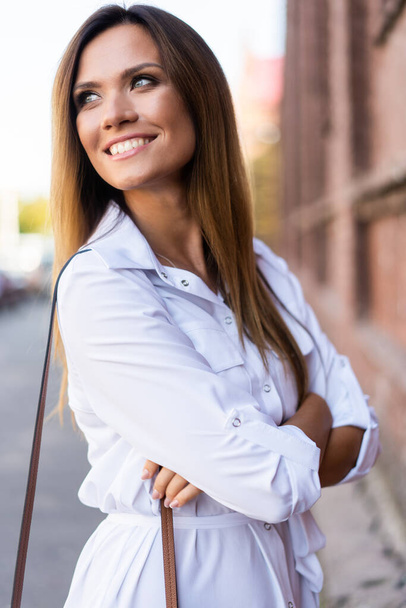 Portrait of a successful business woman smiling - Zdjęcie, obraz