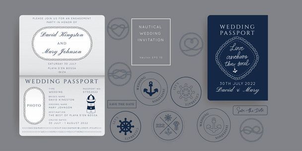 Nautical wedding vector design - Vector, Image