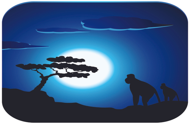 Мавпа на світанку
 - Вектор, зображення