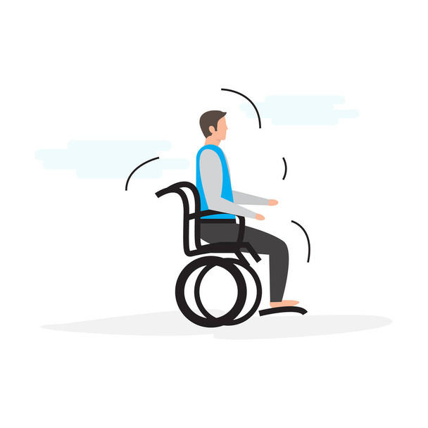 Desenho ilustrativo da pessoa com deficiência. vetor - Vetor, Imagem