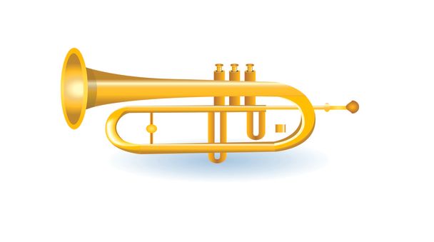 arany trombita - Vektor, kép