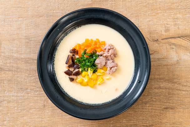 homemade steamed egg with mince pork and vegetable - Фото, зображення