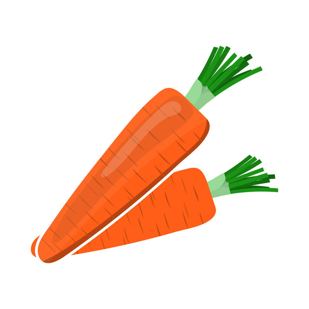 Icono de zanahoria. Diseño de color plano. Ilustración vectorial. - Vector, Imagen