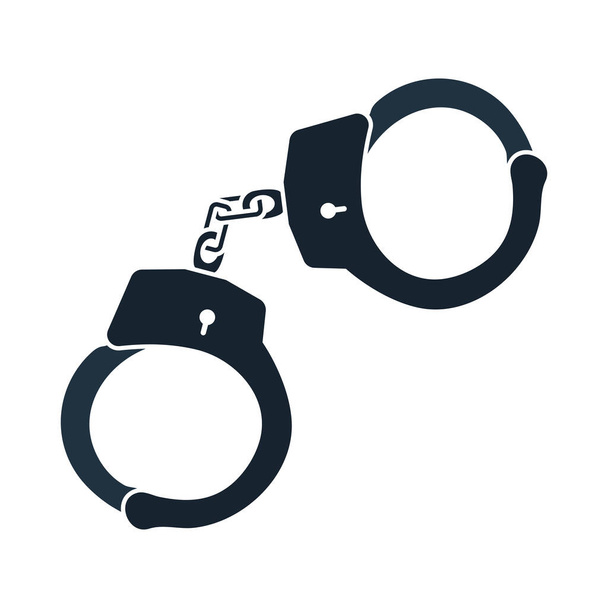 Police Handcuff Icon. Flat Color Design. Vector Illustration. - Vector, Image