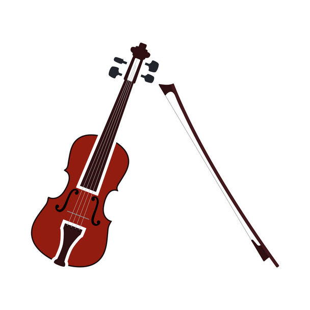 Violin Icon. Flat Color Design. Vector Illustration. - Vector, Image
