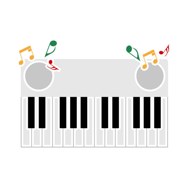 Piano Keyboard Icon. Flat Color Design. Vector Illustration. - Vector, Image