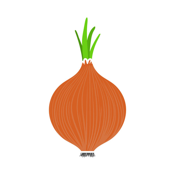 Onion Icon. Flat Color Design. Vector Illustration. - Vector, Image