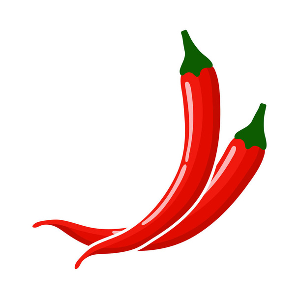 Chili Pepper Icon. Flache Farbgestaltung. Vektorillustration. - Vektor, Bild