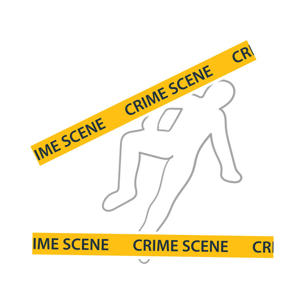 Crime Scene Icon. Flat Color Design. Vector Illustration. - Vector, Image