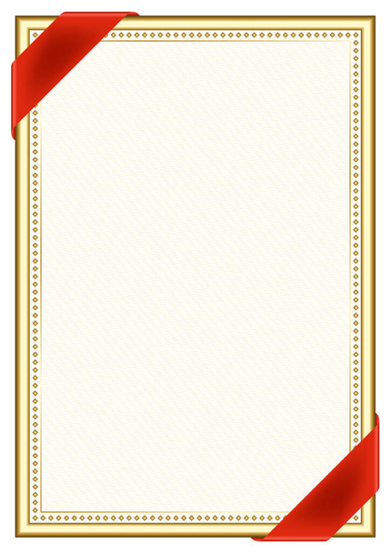 Vertical  frame and border with Hong Kong flag, template elements for your certificate and diploma. Vector. - Vector, Image