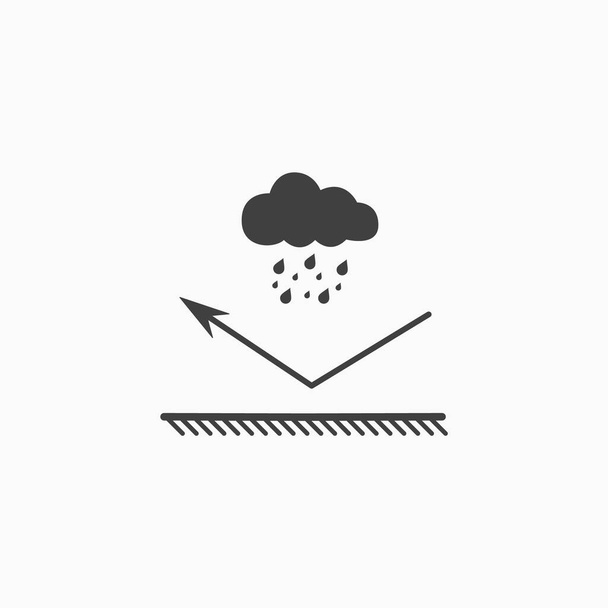 Υδατοανθεκτικό εικονίδιο επίστρωσης. Αδιάβροχο υλικό. Απωθητική επιφάνεια. Εικόνα βροχής. Διάνυσμα - Διάνυσμα, εικόνα