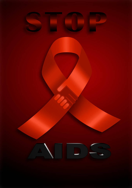 Παγκόσμια Ημέρα κατά του AIDS. Το σύμβολο του αγώνα κατά του AIDS κλείνει. - Φωτογραφία, εικόνα