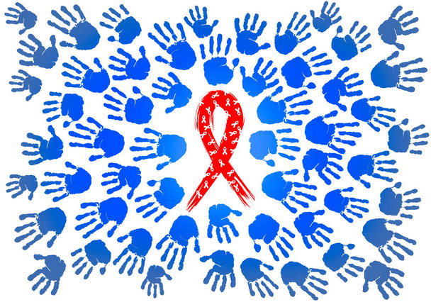Giornata mondiale dell'AIDS. Il simbolo della lotta contro gli aiuti close up. - Foto, immagini