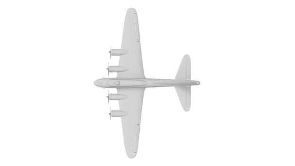 3D rednering of a world war two bomber plane white model - Photo, Image