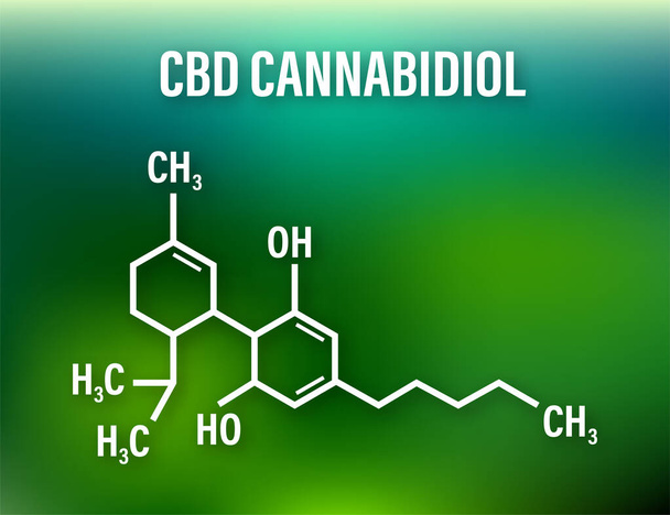 Icono del CDB. CBD cáñamo molécula de drogas, cannabis. Ilustración de stock vectorial. - Vector, imagen