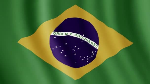 Brésil drapeau tissu surface arrière-plan animation - Séquence, vidéo