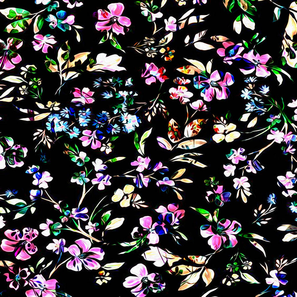花水彩ミックステクスチャ現代的なパターン - 写真・画像