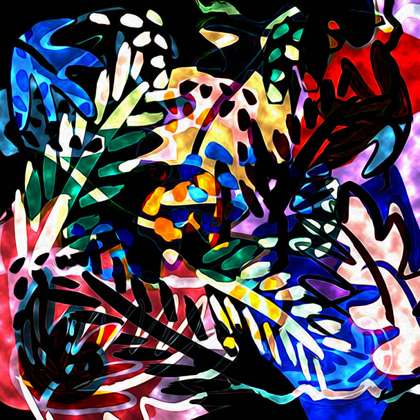 Floral acuarela mezcla textura moderno patrón - Foto, Imagen
