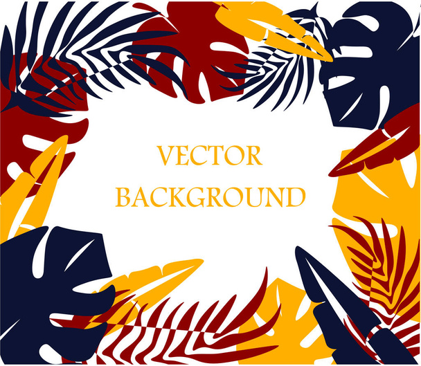 Vector illustratie in eenvoudige platte stijl met kopieerruimte voor tekst - achtergrond met planten en bladeren - achtergrond voor wenskaarten, posters, banners en plakborden - Vector, afbeelding