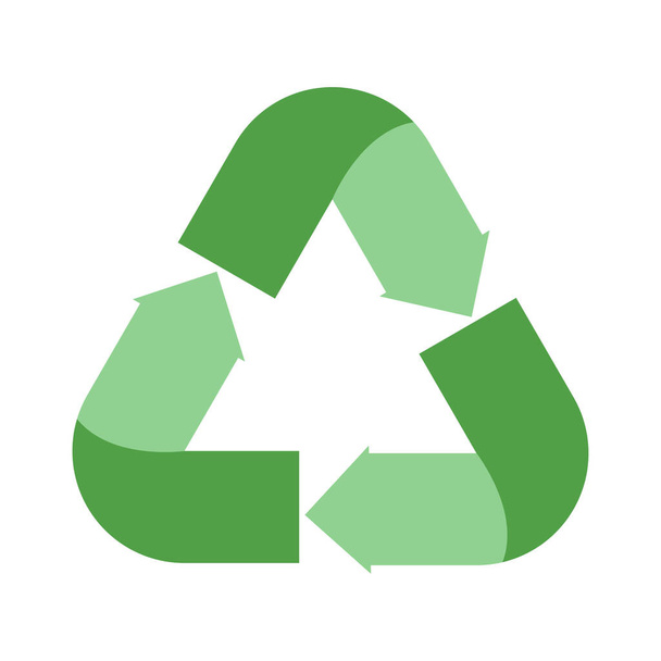 Újrahasznosítás nyilak zöld szimbólum elszigetelt - Vektor, kép