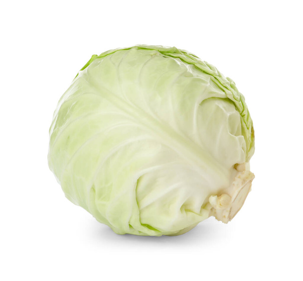 Whole fresh ripe cabbage isolated on white - Foto, Imagen