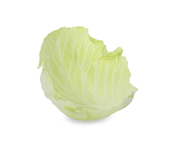 Leaf of fresh ripe cabbage isolated on white - Foto, Imagen