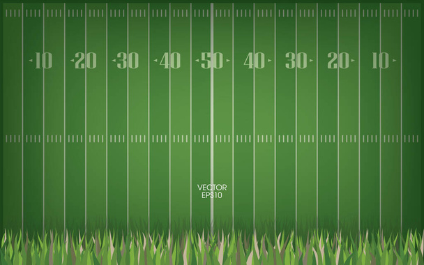 Antecedentes del fútbol americano. Ilustración vectorial del patrón de campo verde. - Vector, imagen