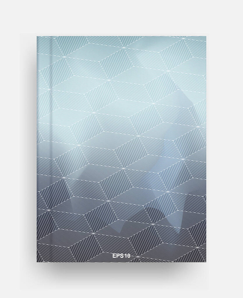 Magazine template with cover of halftone geometric background. Notebook template cover for background. Vector illustration. - Vector, Image