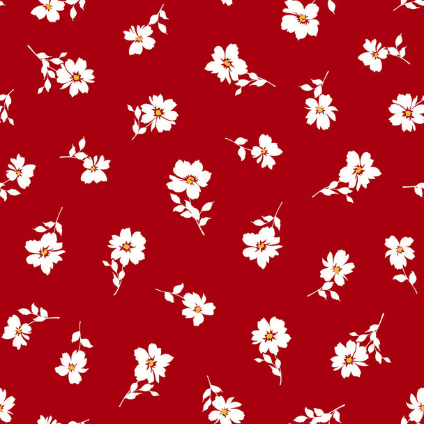 Seamless vector pattern of a beautiful flower, - Vector, imagen