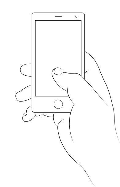  Mano con smartpone
 - Vector, imagen