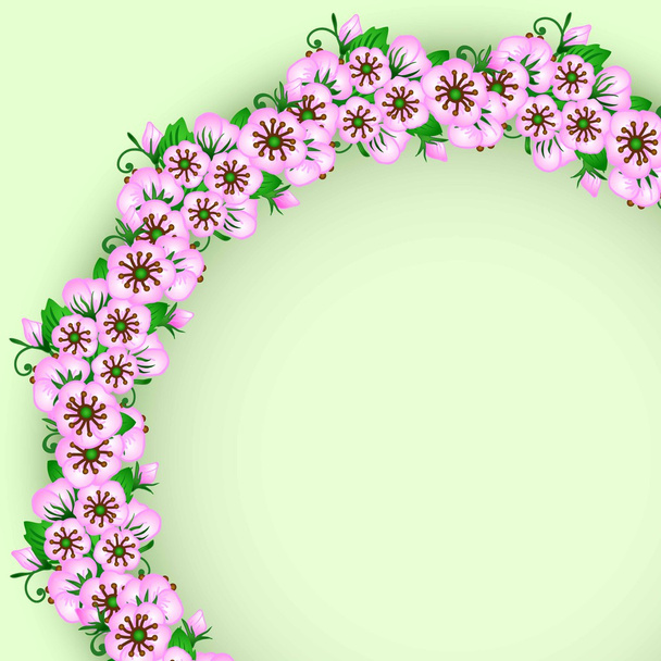 Moldura vetorial de flores circulares
 - Vetor, Imagem