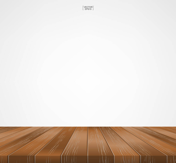 Motif de plancher en bois et texture pour le fond. Vue en perspective du sol en bois sur fond blanc avec espace pour copier l'espace. Terrasse en bois ou motif et texture de pont. Illustration vectorielle. - Vecteur, image