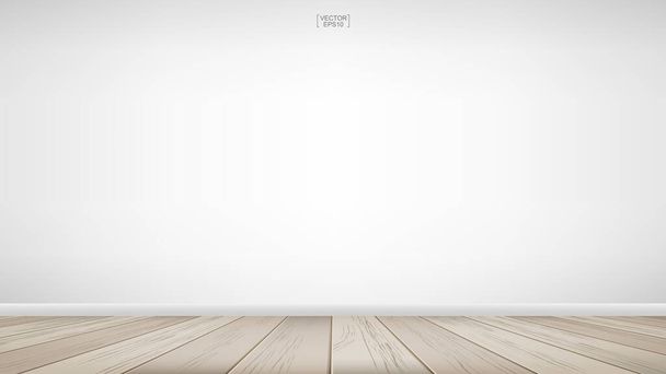 Empty wooden room space background. Interior abstract background for design and decoration. Vector illustration. - Vector, Image