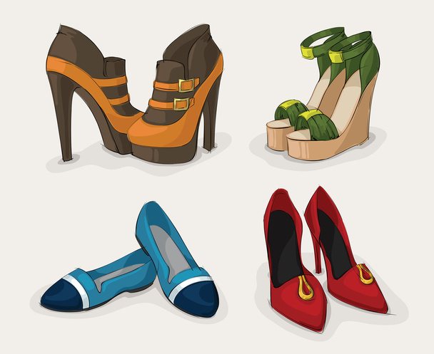 Fashion woman 's shoes collection
 - Вектор,изображение