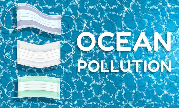 Okyanus kirliliği pankartı - Vektör, Görsel