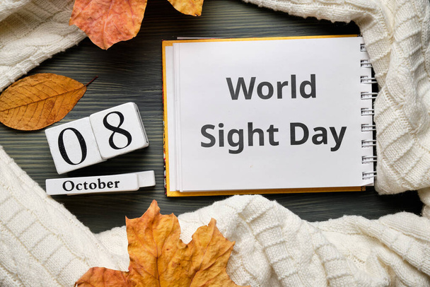 World Sight Day of autumn month calendar october. - Foto, Imagen