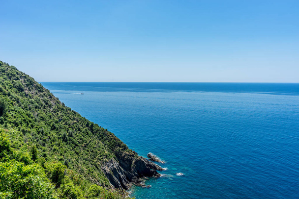 Europe, Italy, Cinque Terre, Corniglia, a large body of water - Fotoğraf, Görsel