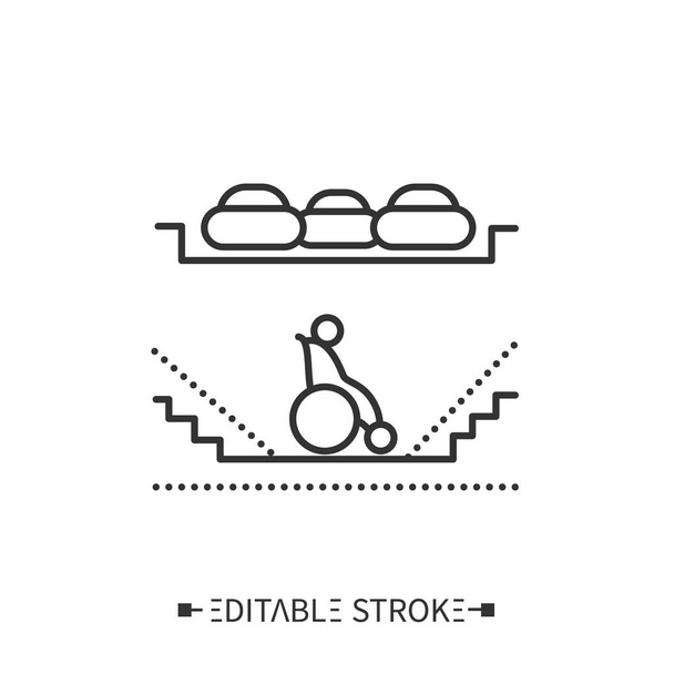 Cadeira de rodas passagem subterrânea acessível com ícone de rampa - Vetor, Imagem