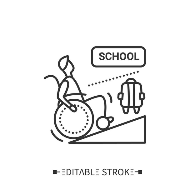 Ikona linky pro školní vchod invalidního vozíku - Vektor, obrázek