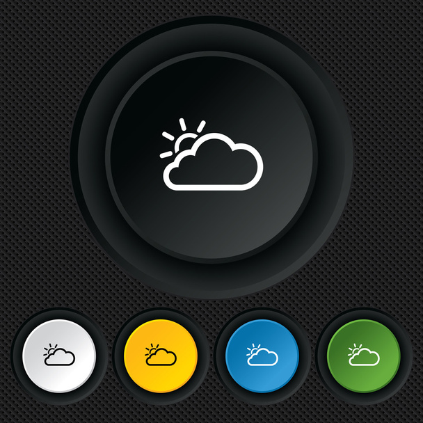Cloud and sun sign icon. Weather symbol. - Vector, Image