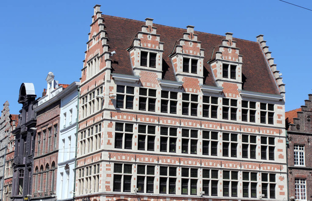 Zabytkowa architektura Gandawy, Belgia, Europa. - Zdjęcie, obraz