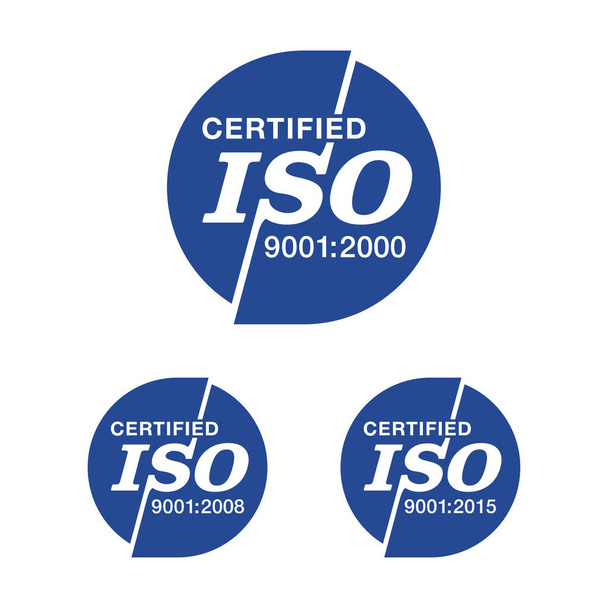 Standardileimat ISO 9001, 14001 ja 22000 - Vektori, kuva