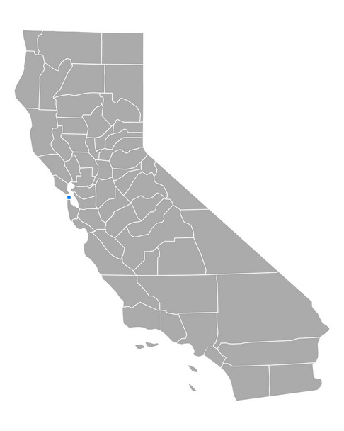 カリフォルニア州のサンフランシスコ地図 - ベクター画像