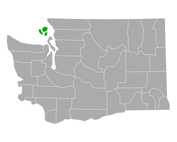 ワシントン州のサンファン地図 - ベクター画像