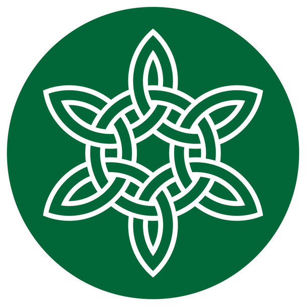 vector de nudo celta en círculo verde - Foto, imagen