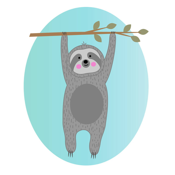 cute sloth hanging from tree branch - Foto, afbeelding