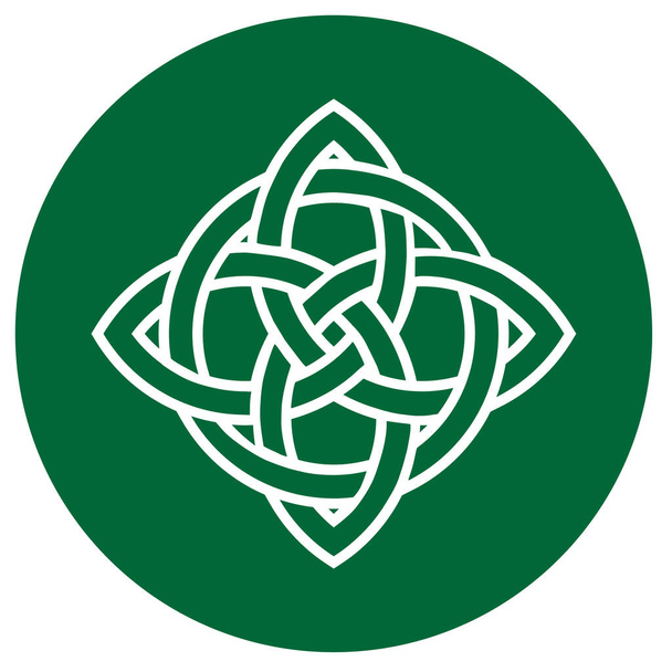 kelta csomó szimbólum zöld körben - Fotó, kép