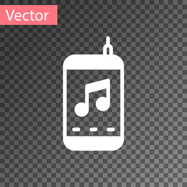 White Music player icon isolated on transparent background. Portable music device.  Vector. - Vector, Image