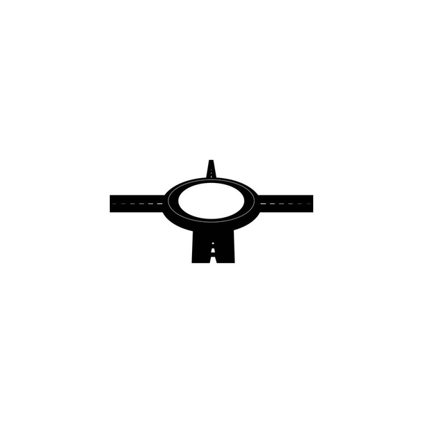 horquilla en la carretera logotipo vector diseño ilustración plantilla - Vector, Imagen